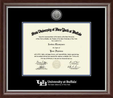 University at Buffalo diploma frame - Silver Engraved Medallion Diploma Frame in Devonshire