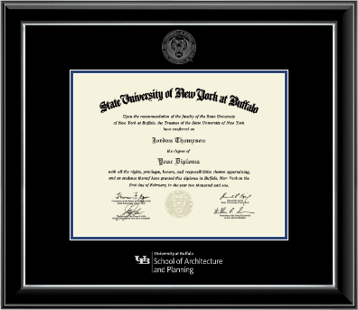 University at Buffalo diploma frame - Silver Embossed Diploma Frame in Onyx Silver