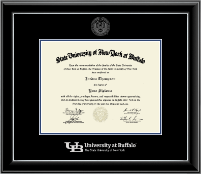 University at Buffalo diploma frame - Silver Embossed Diploma Frame in Onyx Silver