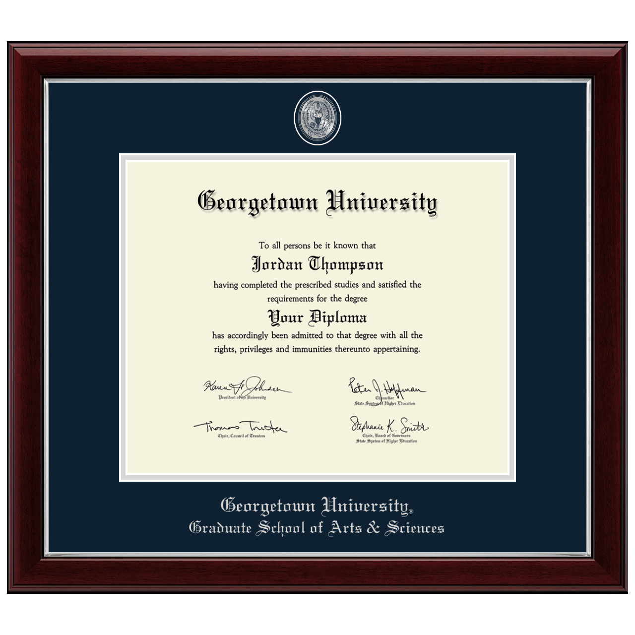 Pewter Masterpiece Medallion Diploma Frame in Gallery Silver