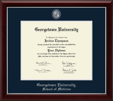 Georgetown University diploma frame - Pewter Masterpiece Medallion Diploma Frame in Gallery Silver