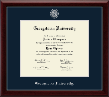 Georgetown University diploma frame - Pewter Masterpiece Medallion Diploma Frame in Gallery Silver