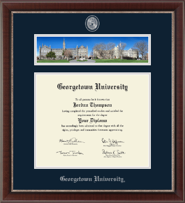 Georgetown University diploma frame - Campus Scene Masterpiece Diploma Frame in Chateau