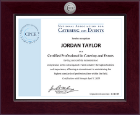 National Association for Catering and Events Century Silver Engraved Certificate Frame in Cordova