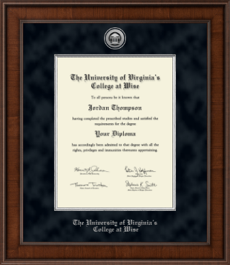 The University of Virginia's College at Wise diploma frame - Presidential Silver Engraved Diploma Frame in Madison