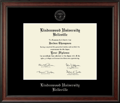 Lindenwood University-Belleville diploma frame - Silver Embossed Diploma Frame in Studio