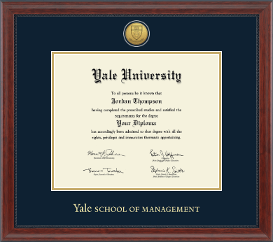 Yale University diploma frame - Gold Engraved Medallion Diploma Frame in Signature