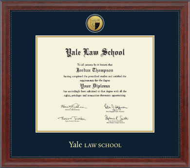 Yale University diploma frame - Gold Engraved Medallion Diploma Frame in Signature