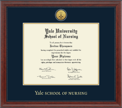 Yale University diploma frame - Gold Engraved Medallion Diploma Frame in Signature