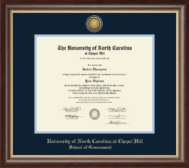 University of North Carolina Chapel Hill diploma frame - Gold Engraved Medallion Diploma Frame in Hampshire