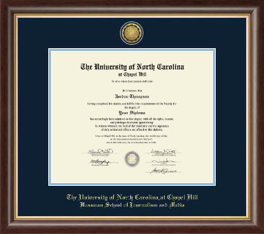 University of North Carolina Chapel Hill diploma frame - Gold Engraved Medallion Diploma Frame in Hampshire