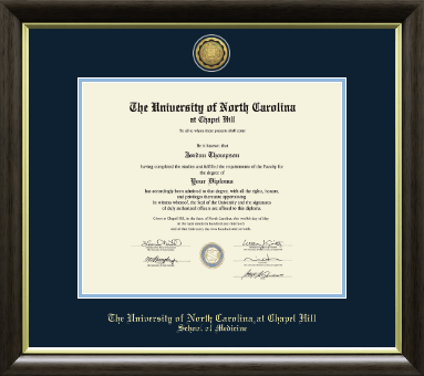 University of North Carolina Chapel Hill diploma frame - Gold Engraved Medallion Diploma Frame in Hampshire