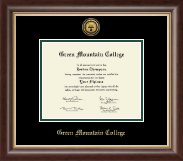 Green Mountain College Gold Engraved Medallion Diploma Frame in Hampshire