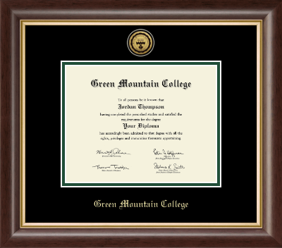 Green Mountain College diploma frame - Gold Engraved Medallion Diploma Frame in Hampshire