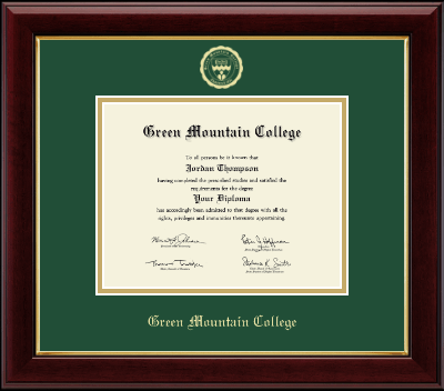 Green Mountain College diploma frame - Gold Embossed Diploma Frame in Gallery