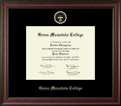 Green Mountain College diploma frame - Gold Embossed Diploma Frame in Studio