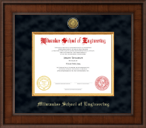 Milwaukee School of Engineering Presidential Gold Engraved Diploma Frame in Madison