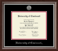 University of Cincinnati Silver Engraved Medallion Diploma Frame in Devonshire