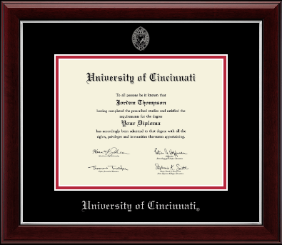 University of Cincinnati diploma frame - Silver Embossed Diploma Frame in Gallery Silver