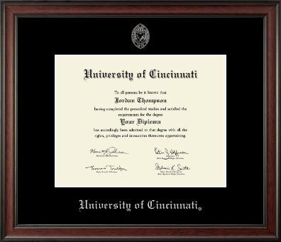 University of Cincinnati diploma frame - Silver Embossed Diploma Frame in Studio