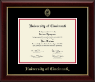 University of Cincinnati Gold Embossed Diploma Frame in Gallery