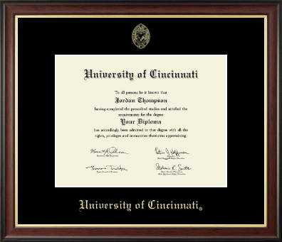 University of Cincinnati diploma frame - Gold Embossed Diploma Frame in Studio Gold