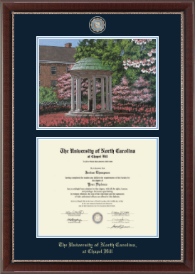University of North Carolina Chapel Hill diploma frame - Campus Scene Masterpiece Diploma Frame in Chateau