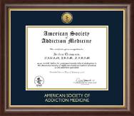 American Society of Addiction Medicine Gold Engraved Medallion Certificate Frame in Hampshire