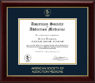 American Society of Addiction Medicine Gold Embossed Certificate Frame in Gallery
