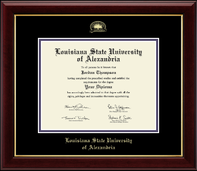 Louisiana State University of Alexandria diploma frame - Gold Embossed Diploma Frame in Gallery