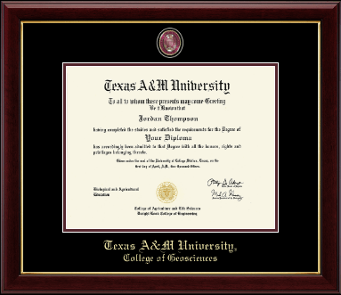 Texas A&M University diploma frame - Masterpiece Medallion Diploma Frame in Gallery