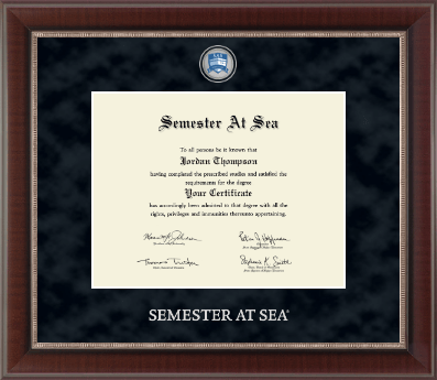 Semester At Sea certificate frame - Regal Edition Certificate Frame in Chateau