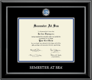 Semester At Sea Masterpiece Medallion Certificate Frame in Onyx Silver