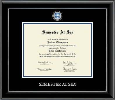Semester At Sea certificate frame - Masterpiece Medallion Certificate Frame in Onyx Silver
