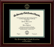 The University of North Carolina at Charlotte diploma frame - Gold Embossed Diploma Frame in Gallery