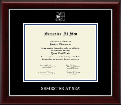 Semester At Sea certificate frame - Silver Embossed Certificate Frame in Gallery Silver