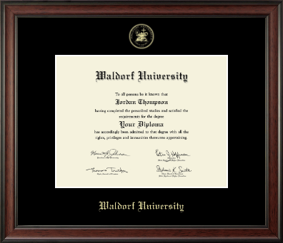 Waldorf University diploma frame - Gold Embossed Diploma Frame in Studio