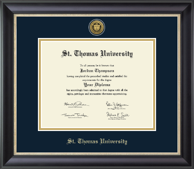 St. Thomas University diploma frame - Gold Engraved Medallion Diploma Frame in Noir