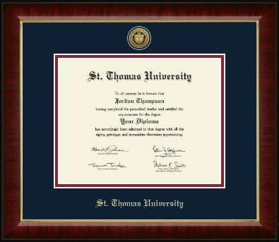St. Thomas University diploma frame - Gold Engraved Medallion Diploma Frame in Murano
