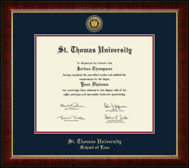 St. Thomas University diploma frame - Gold Engraved Medallion Diploma Frame in Murano