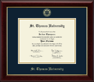 St. Thomas University Gold Embossed Diploma Frame in Gallery