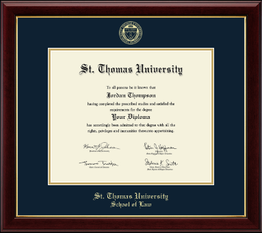 St. Thomas University diploma frame - Gold Embossed Diploma Frame in Gallery