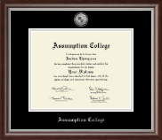 Assumption College diploma frame - Silver Engraved Medallion Diploma Frame in Devonshire