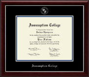 Assumption College Silver Embossed Diploma Frame in Gallery Silver