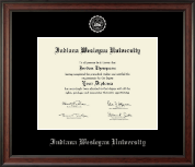 Indiana Wesleyan University  Silver Embossed Diploma Frame in Studio