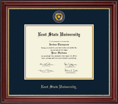 Kent State University diploma frame - Kent State U.- Masterpiece Medallion Diploma Frame in Kensington Gold