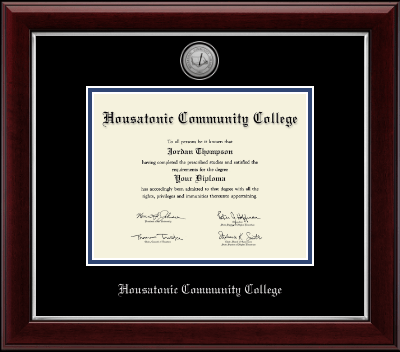 Housatonic Community College diploma frame - Silver Engraved Medallion Diploma Frame in Gallery Silver