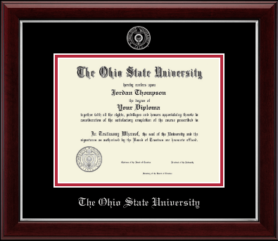The Ohio State University diploma frame - Silver Embossed Diploma Frame in Gallery Silver