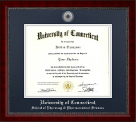 University of Connecticut diploma frame - Silver Engraved Medallion Diploma Frame in Sutton