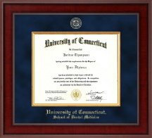 University of Connecticut School of Dental Medicine Presidential Masterpiece Diploma Frame in Jefferson